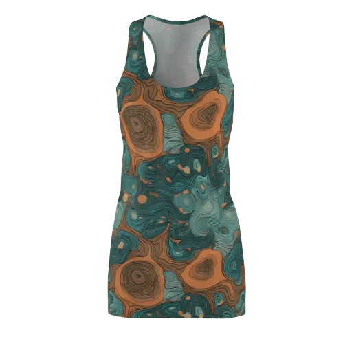 Teal Topography on a Racerback Dress