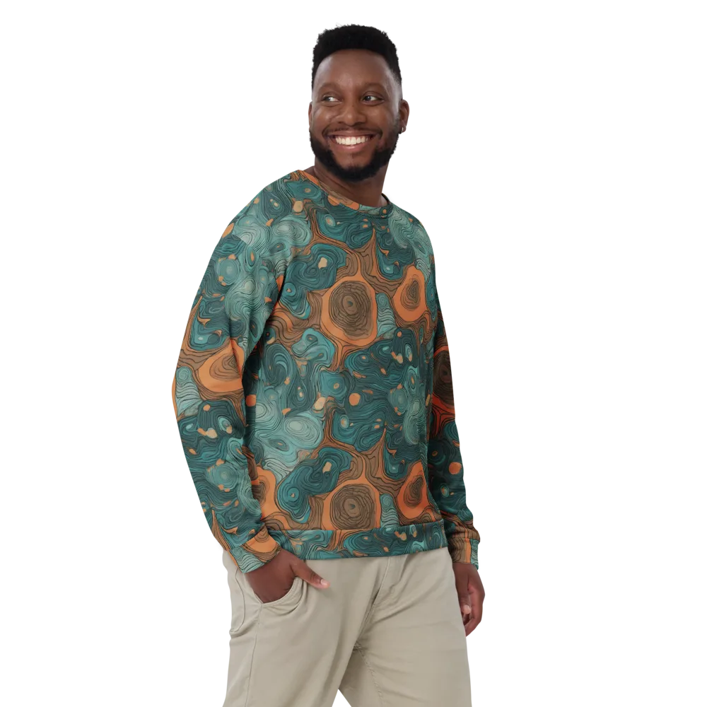 Teal Topography on Sweatshirt — Front