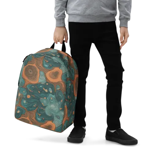 Teal Topography on a Minimalist Backpack
