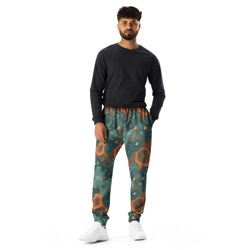 Teal Topography on Men's Joggers — Front