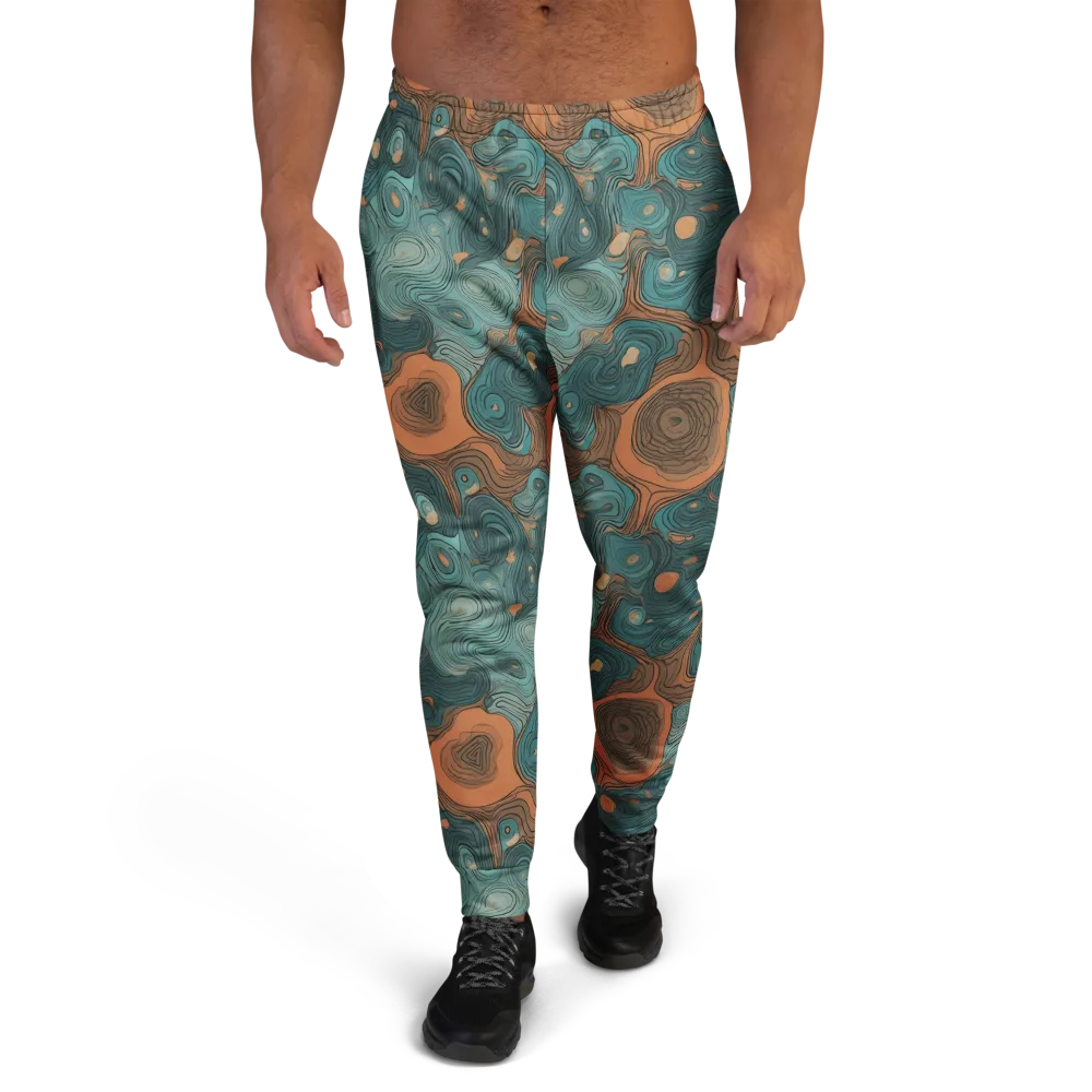 Teal Topography on Men's Joggers — Front
