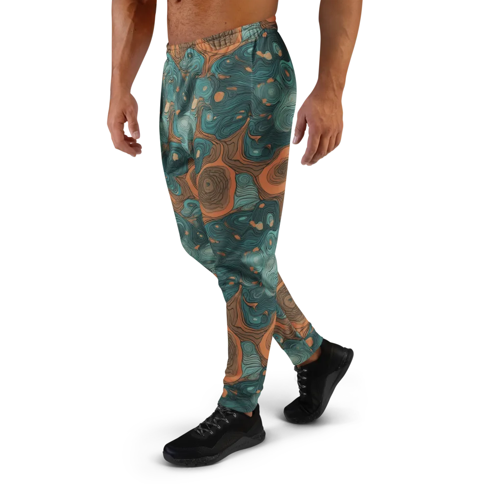 Teal Topography on Men's Joggers — Left