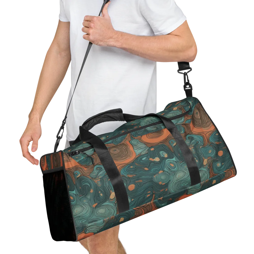 Teal Topography on Duffle Bag — Right Front