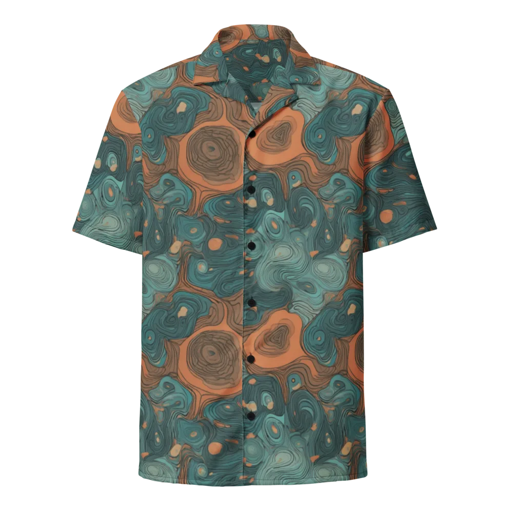 Teal Topography on Button Shirt — Front