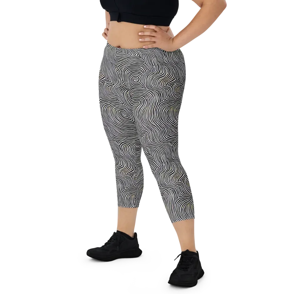 Noir Contours on Capri Leggings — Front