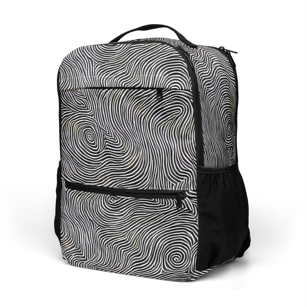 Noir Contours on Utility Backpack — Left Front