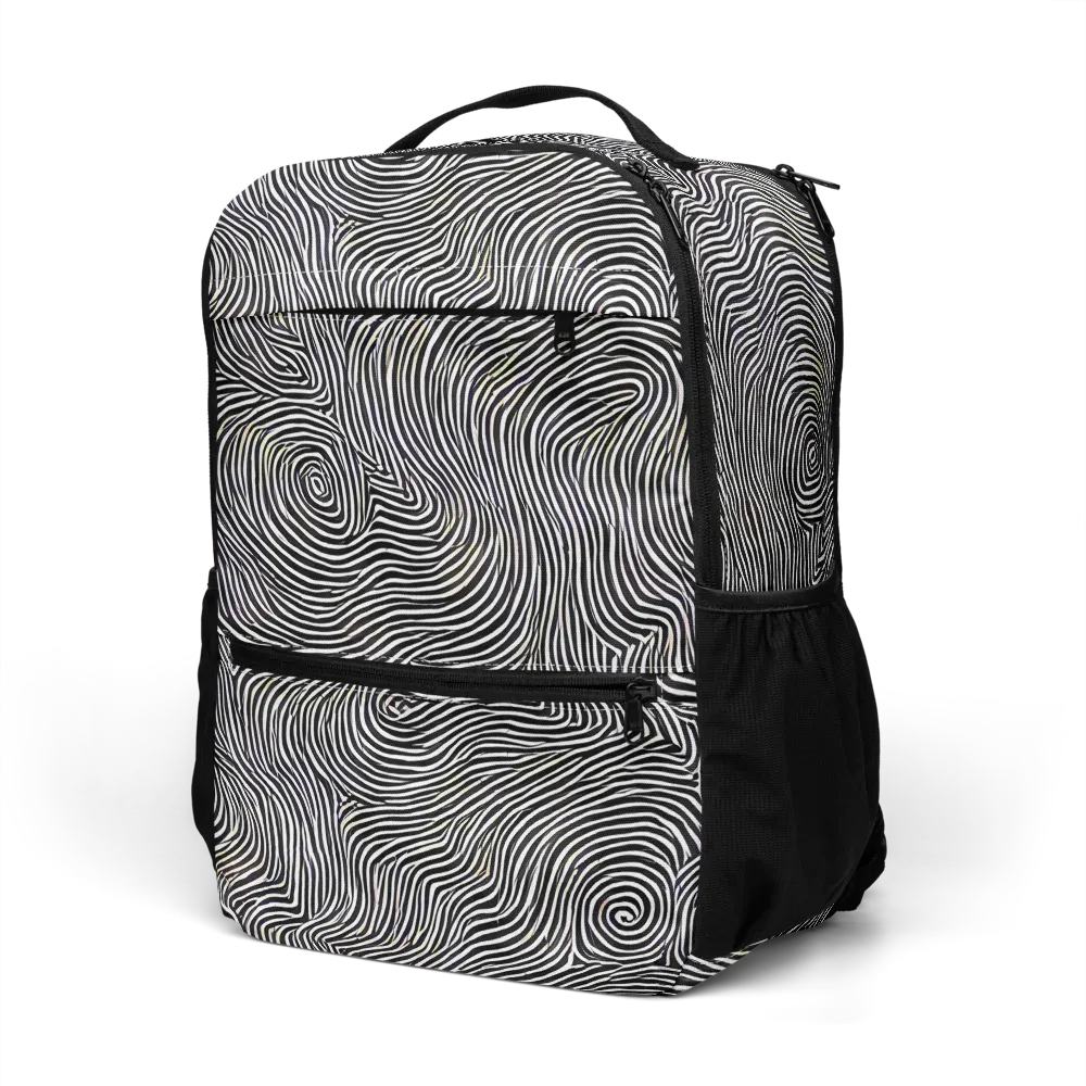 Noir Contours on Utility Backpack — Left Front