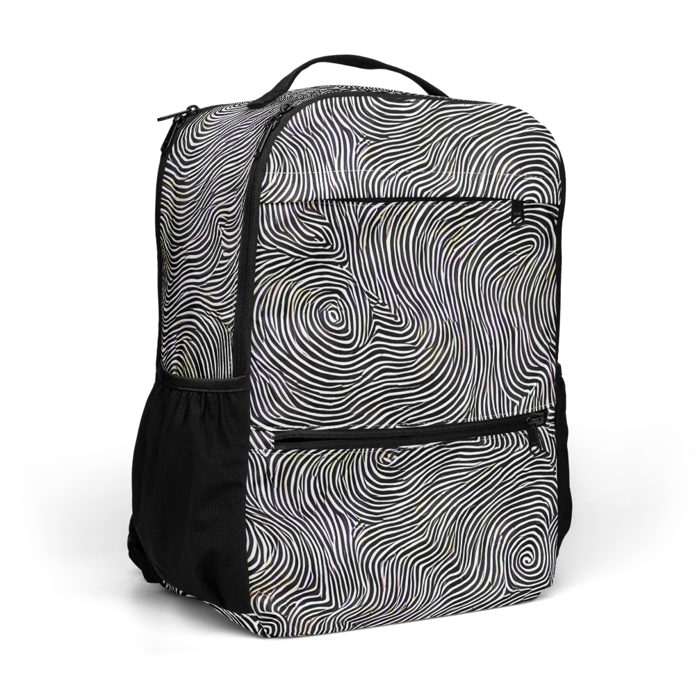 Noir Contours on Utility Backpack — Right Front