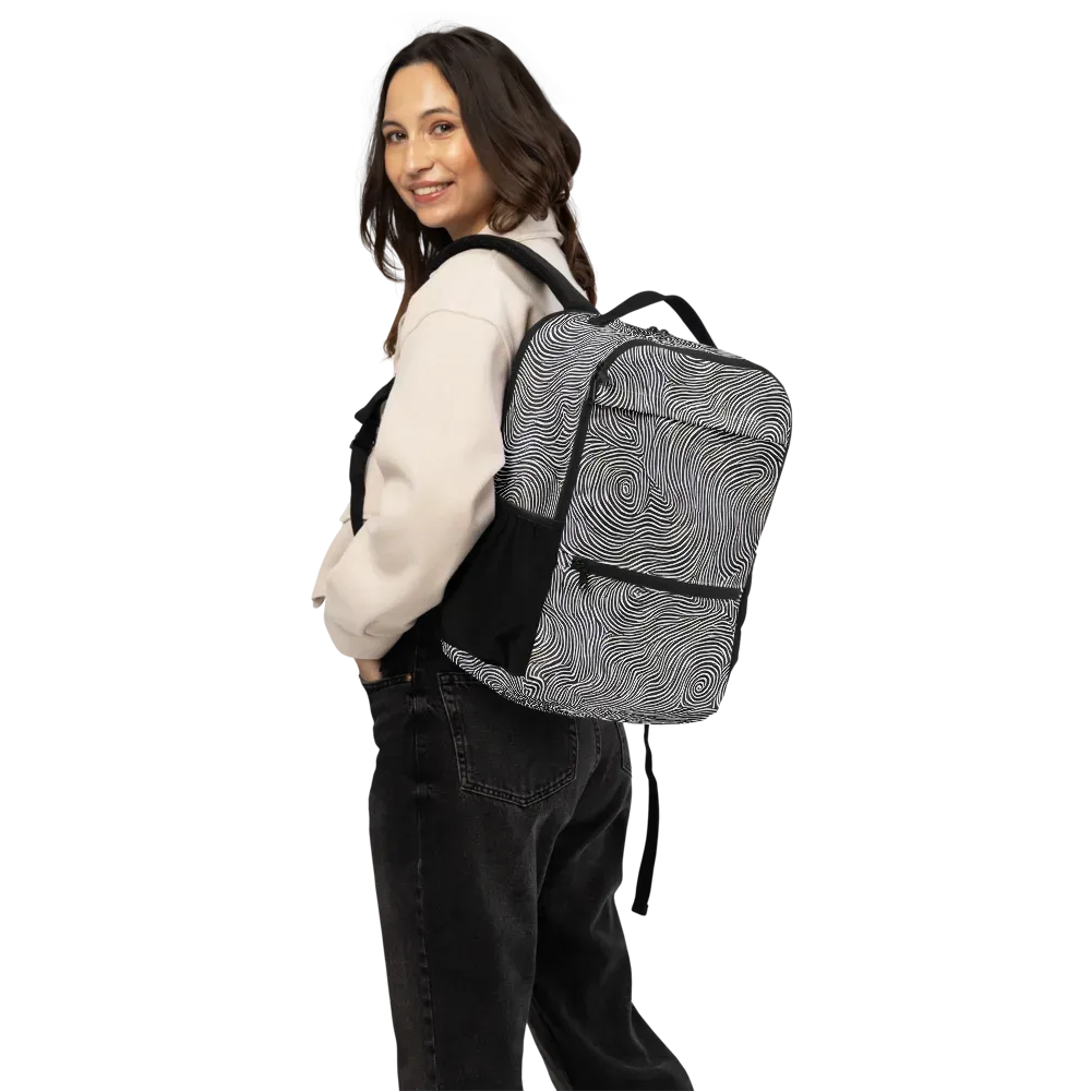 Noir Contours on Utility Backpack — Back