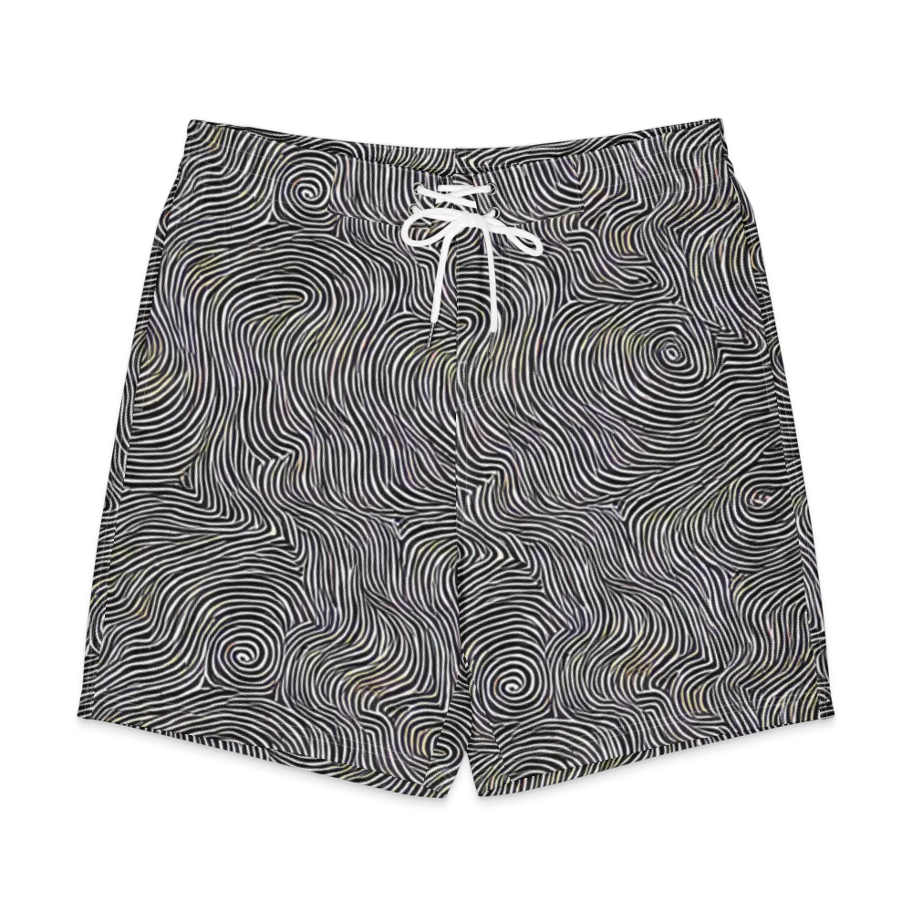 Noir Contours on Men's Board Shorts — Front