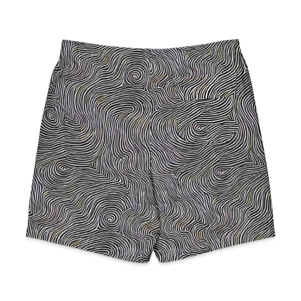 Noir Contours on Men's Board Shorts — Back