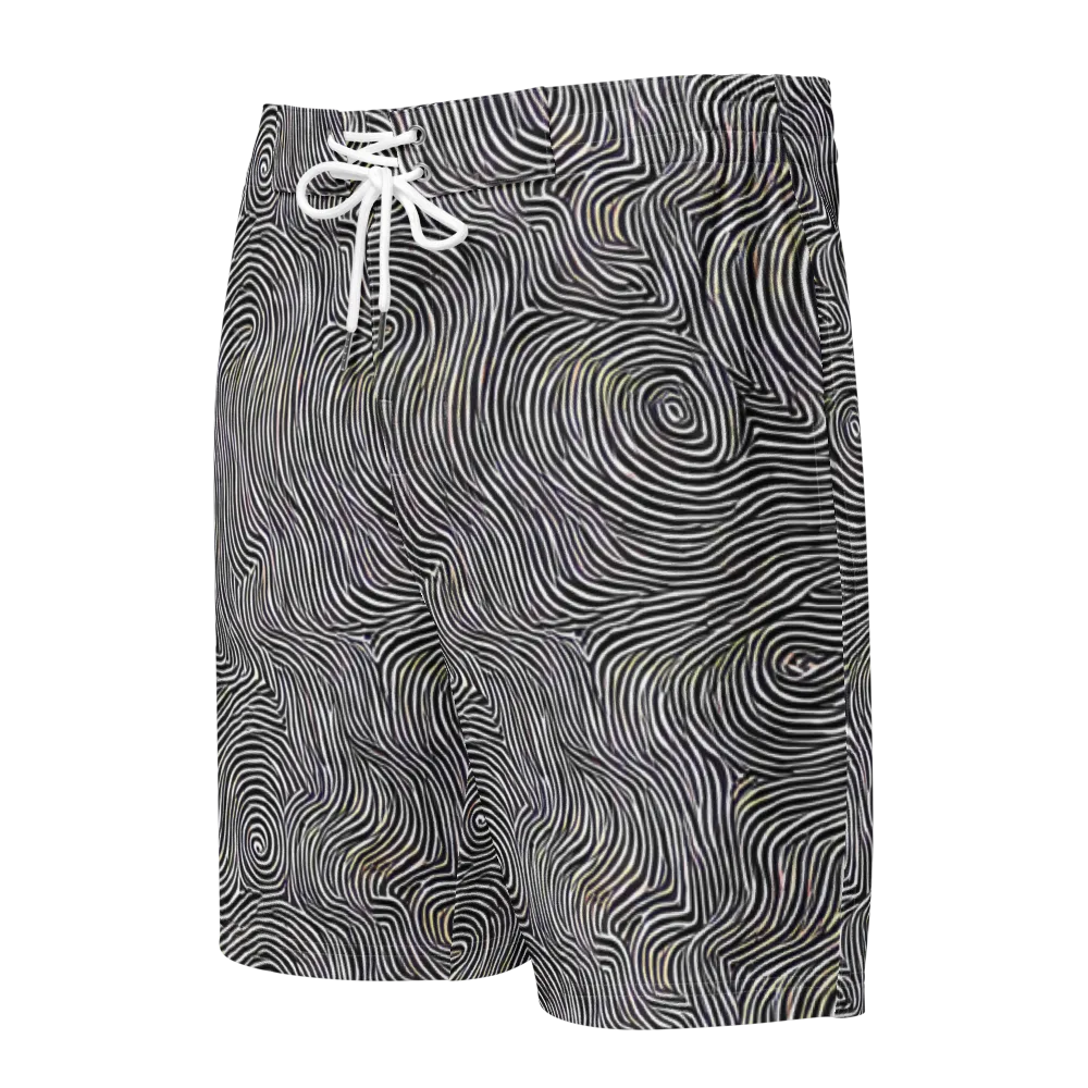 Noir Contours on Men's Board Shorts — Front