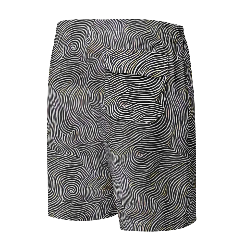 Noir Contours on Men's Board Shorts — Back