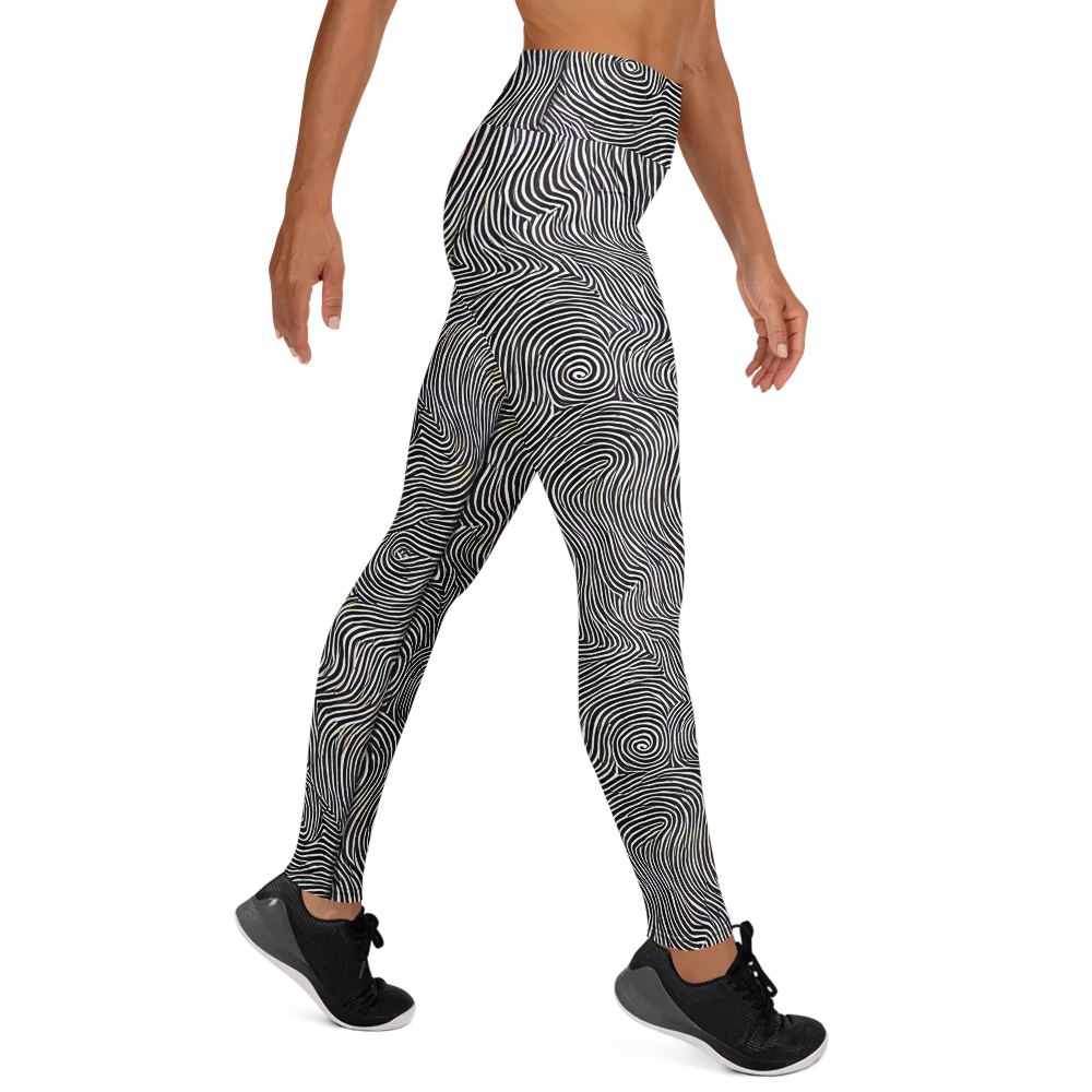 Noir Contours on Yoga Leggings — Right