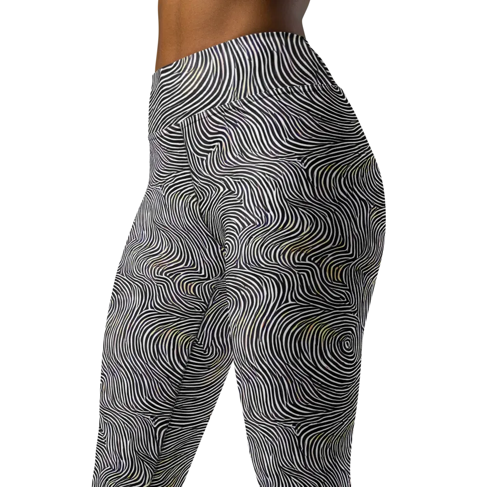 Noir Contours on Yoga Leggings — Left Front