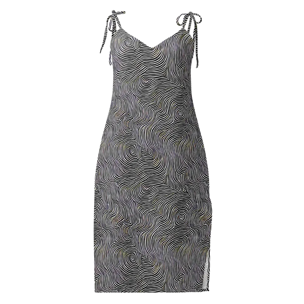 Noir Contours on Slip Dress — Front