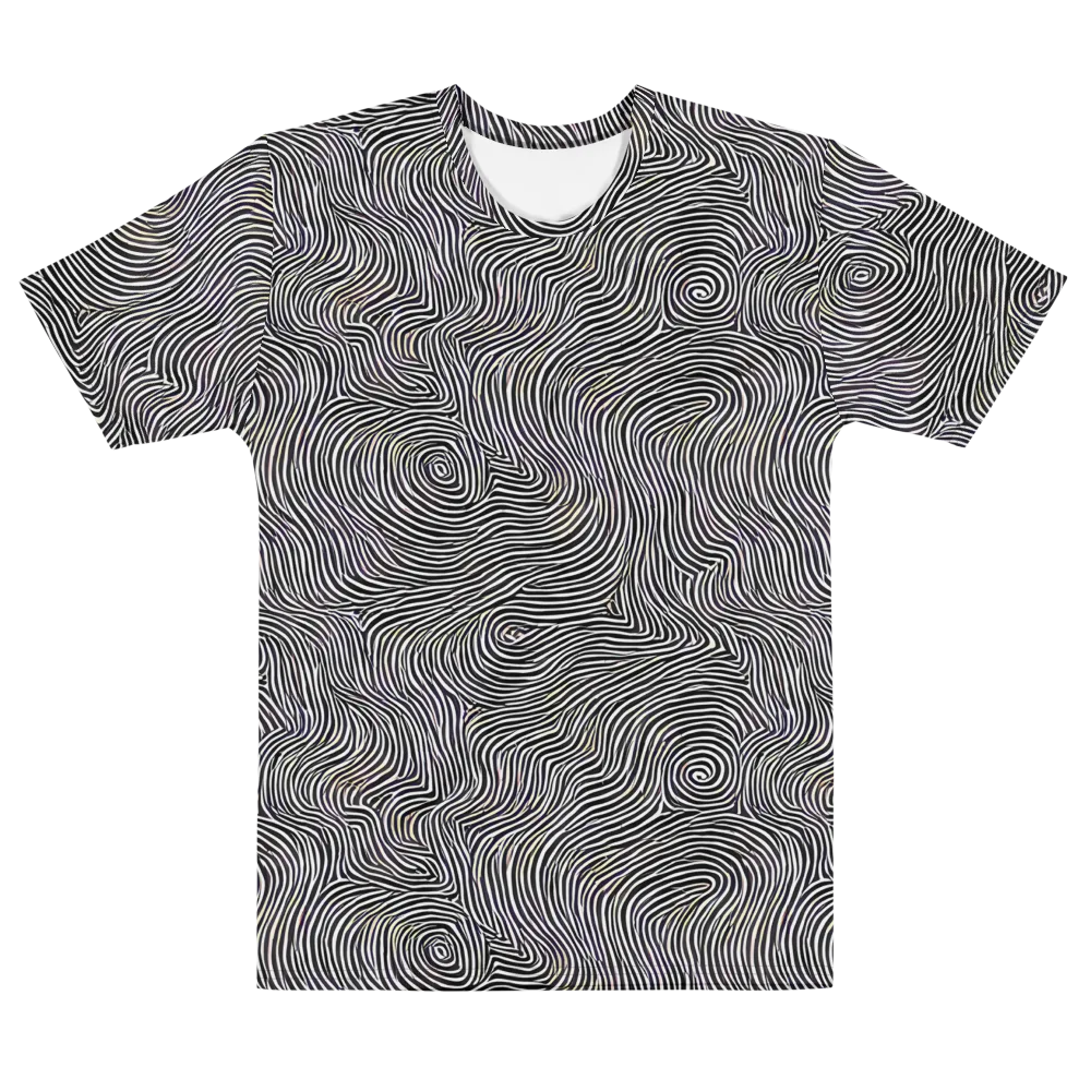 Noir Contours on Men's Cotton Crew Neck T-Shirt — Front