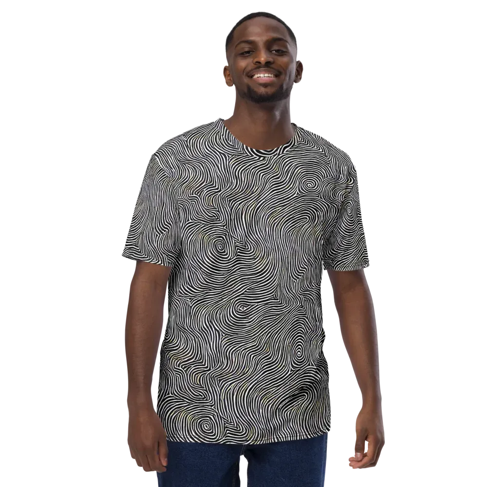 Noir Contours on Men's Crew Neck T-Shirt — Front