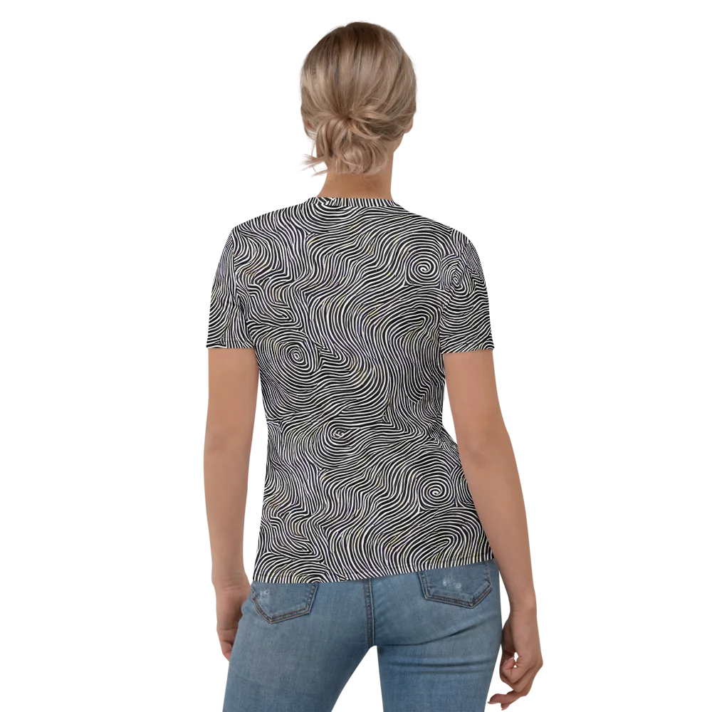 Noir Contours on Women's Crew Neck T-Shirt — Back