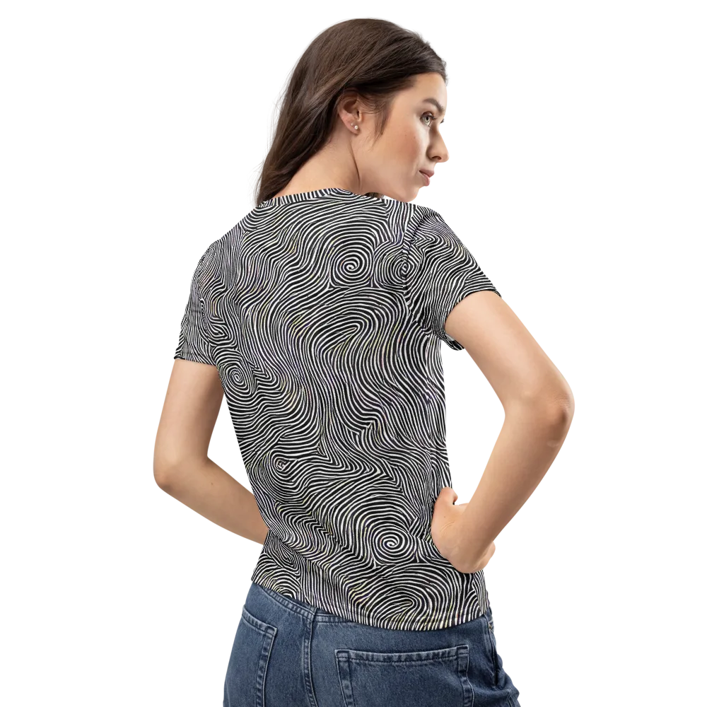 Noir Contours on Women's Crew Neck T-Shirt — Back