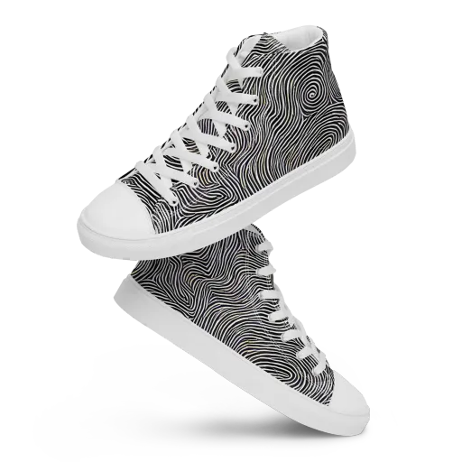 Noir Contours on a Women's High Top Canvas Shoes