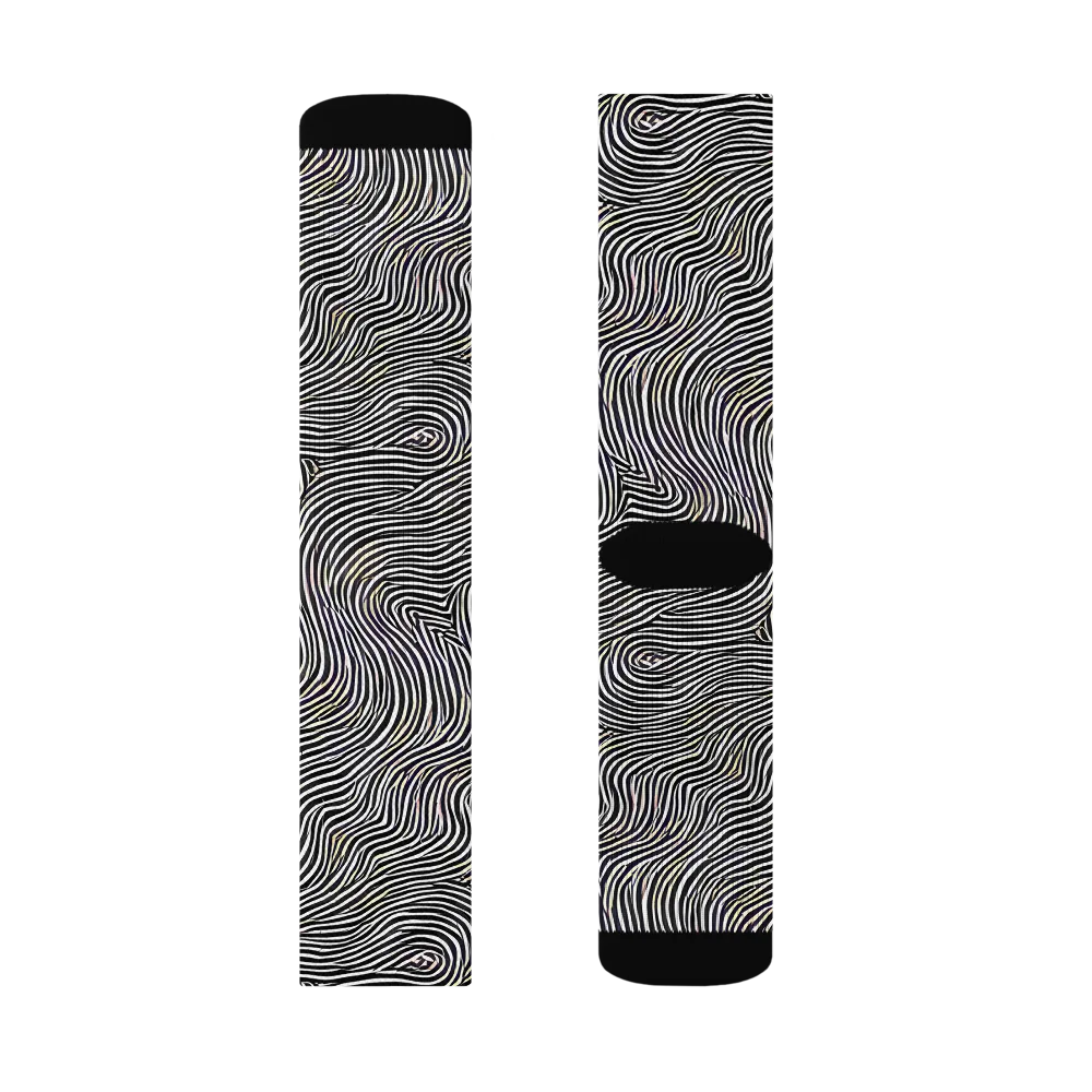Noir Contours on Socks — Left Sock