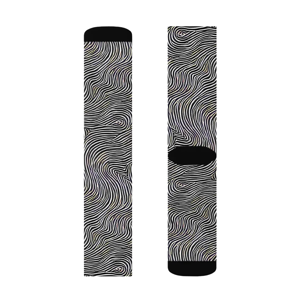 Noir Contours on Socks — Right Sock