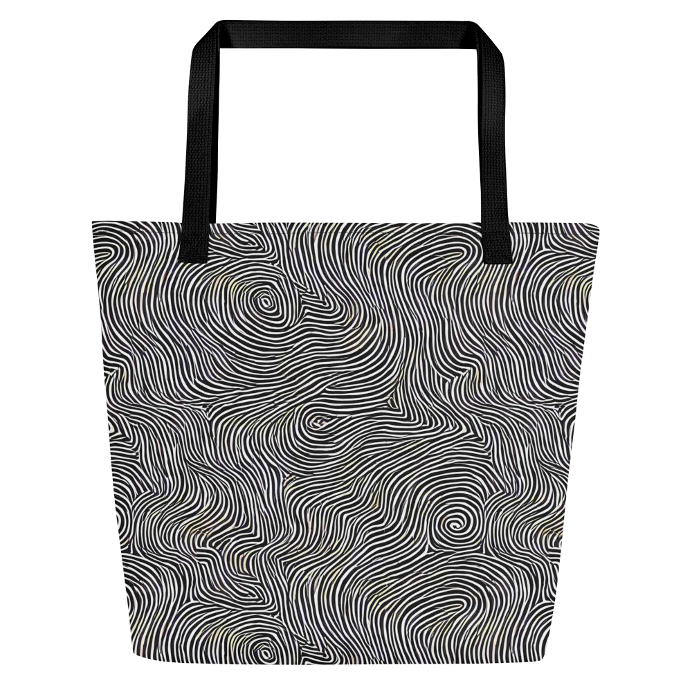 Noir Contours on Large Tote Bag W/ Pocket — Front