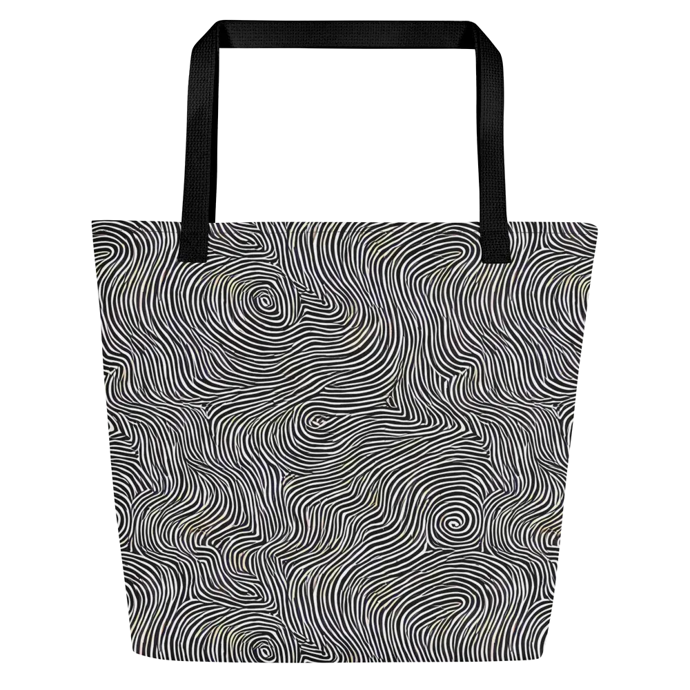 Noir Contours on Large Tote Bag W/ Pocket — Front