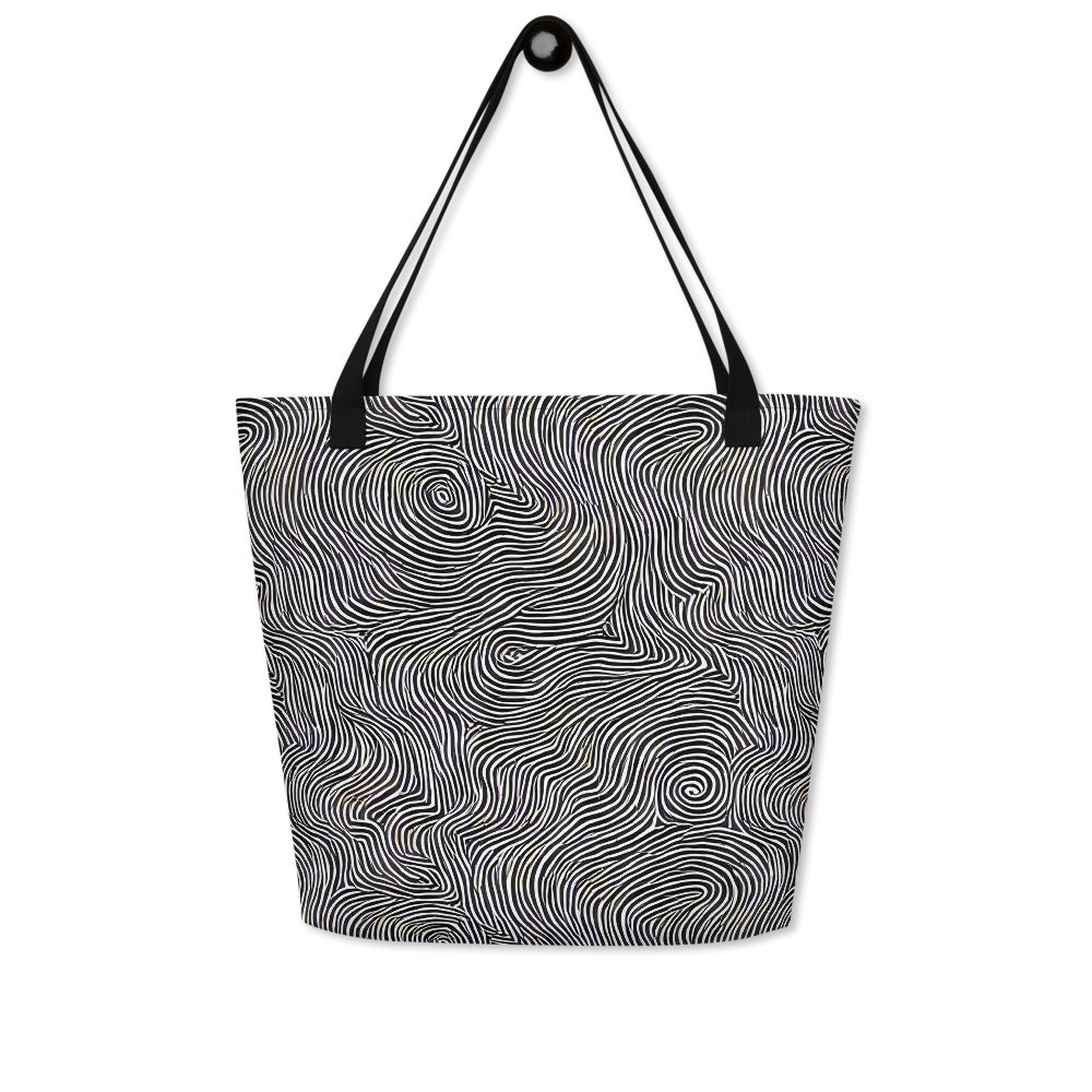 Noir Contours on Large Tote Bag W/ Pocket — Front