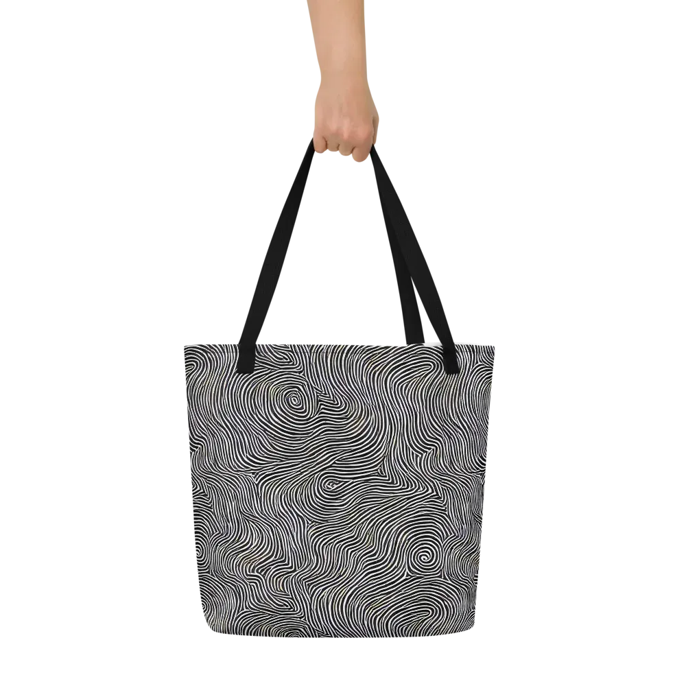 Noir Contours on Large Tote Bag W/ Pocket — Front