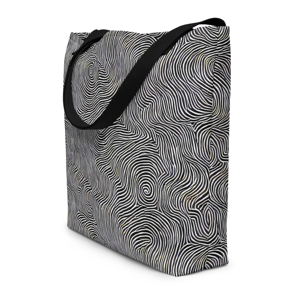Noir Contours on Large Tote Bag W/ Pocket — Front