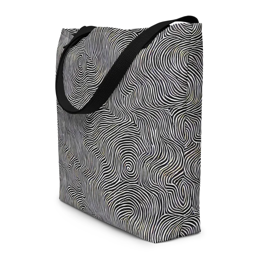 Noir Contours on Large Tote Bag W/ Pocket — Front