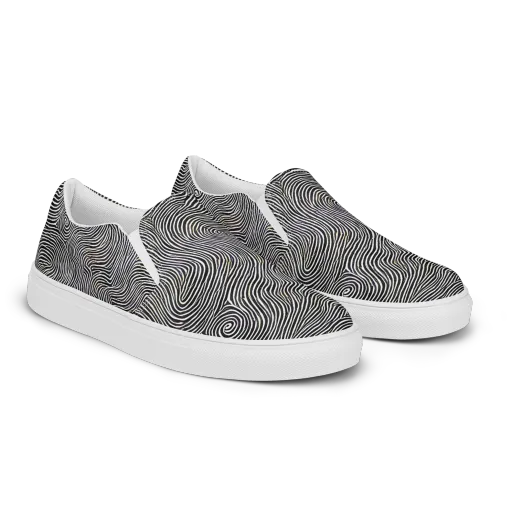 Noir Contours on a Women's Slip-On Canvas Shoes