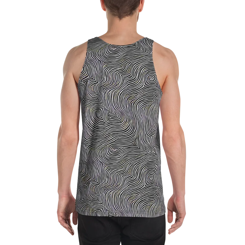 Noir Contours on Men's Tank Top — Back