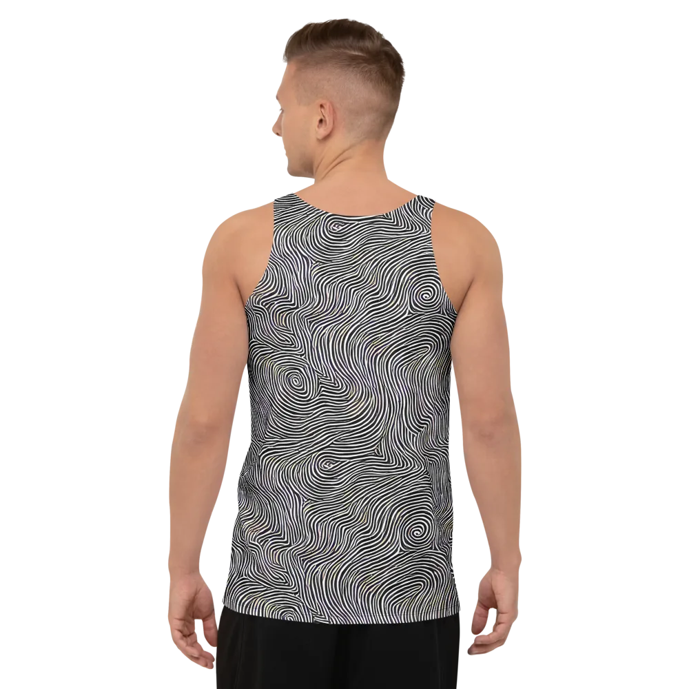 Noir Contours on Men's Tank Top — Back