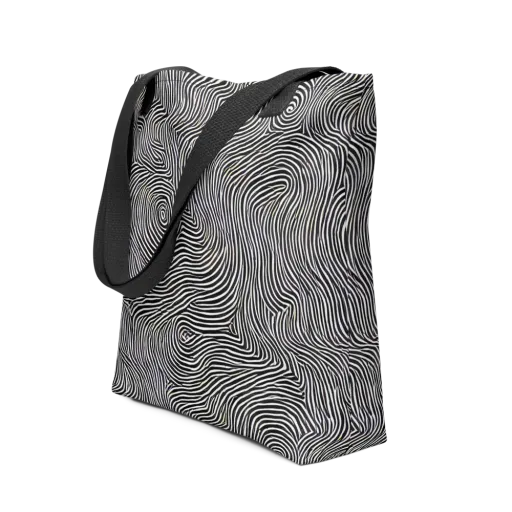 Noir Contours on a Tote Bag
