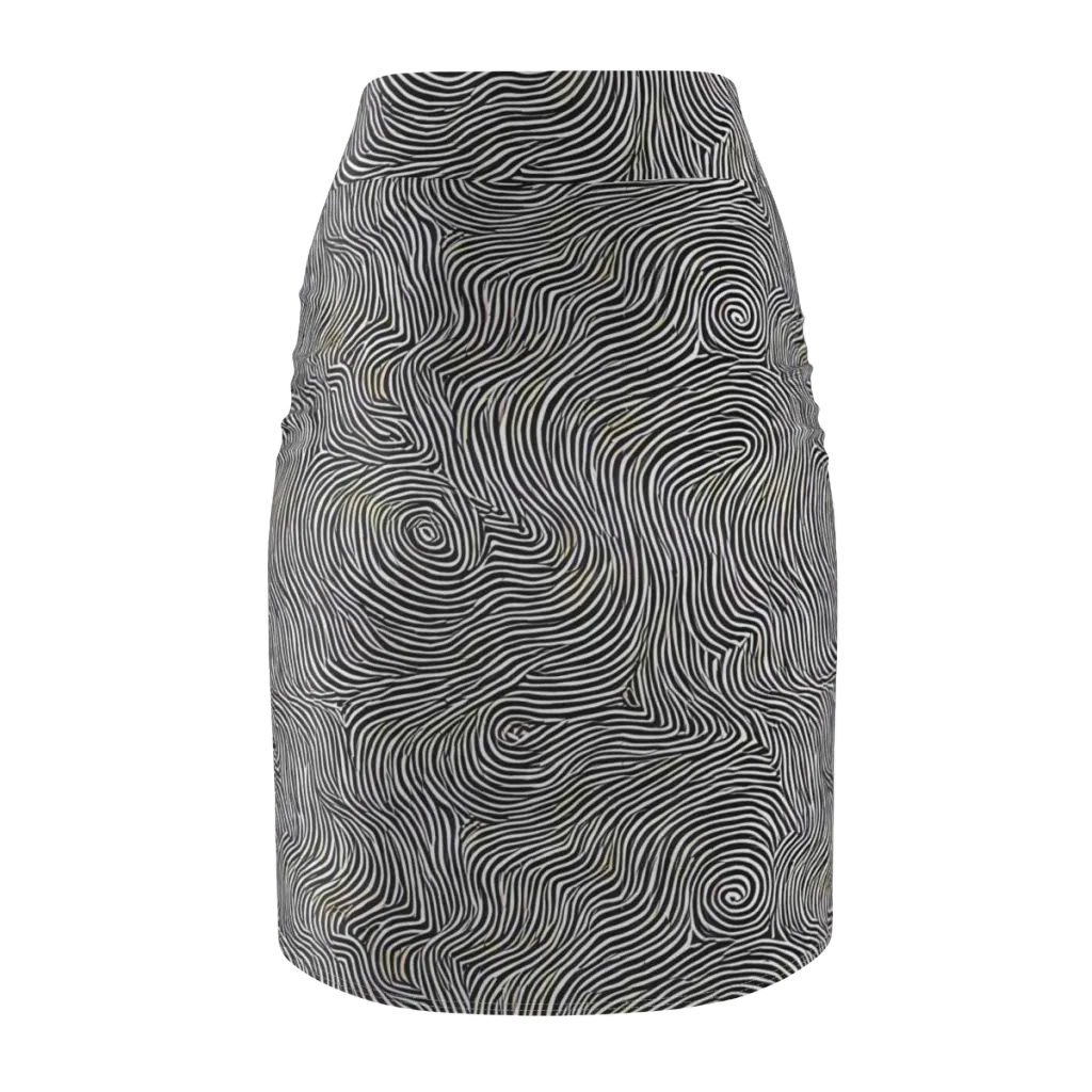 Noir Contours on Pencil Skirt — Back