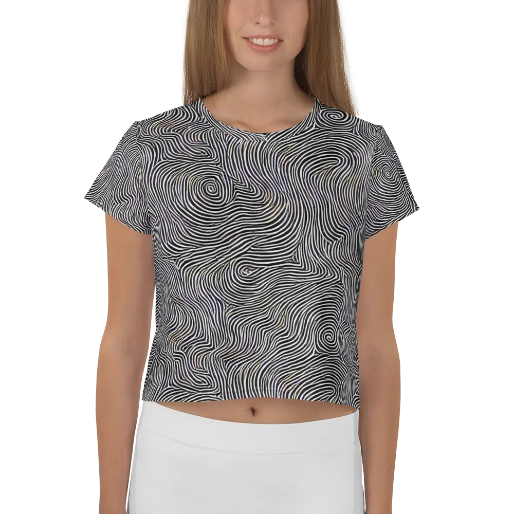 Noir Contours on Crop Tee — Front