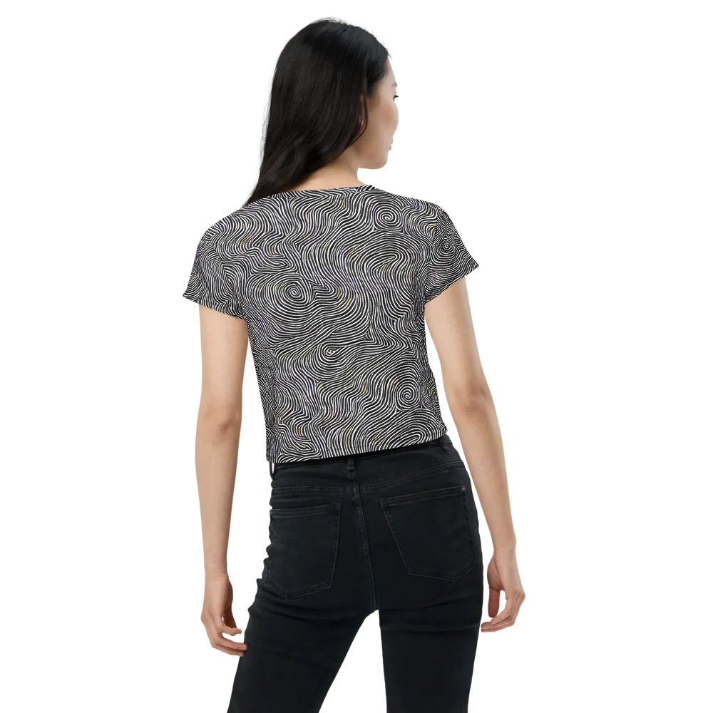 Noir Contours on Crop Tee — Back