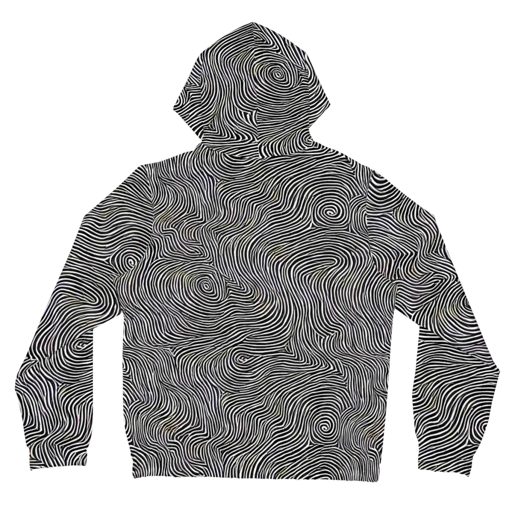 Noir Contours on Women's Full-Zip Hoodie — Back