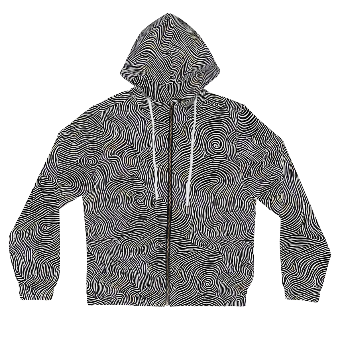 Noir Contours on Women's Full-Zip Hoodie — Front