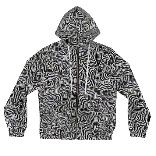 Noir Contours on a Women's Full-Zip Hoodie