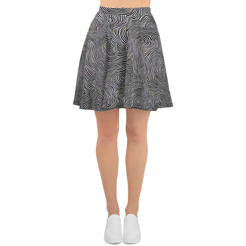 Noir Contours on Skater Skirt — Front