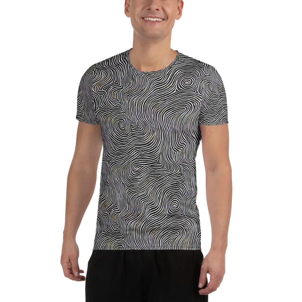 Noir Contours on Men's Athletic T-Shirt — Front
