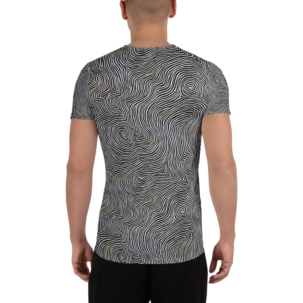 Noir Contours on Men's Athletic T-Shirt — Back