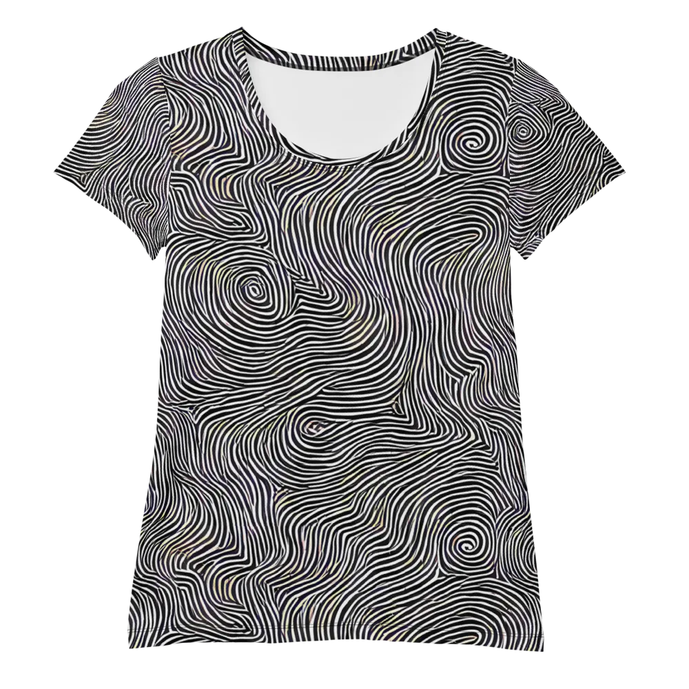 Noir Contours on Women's Athletic T-Shirt — Front