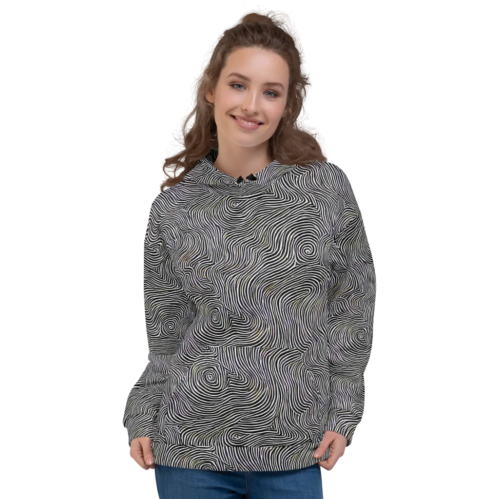 Noir Contours on Hoodie — Front