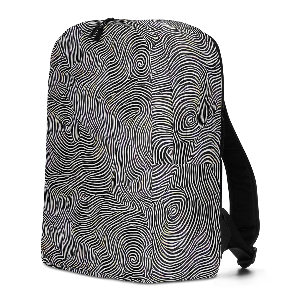 Noir Contours on Minimalist Backpack — Left