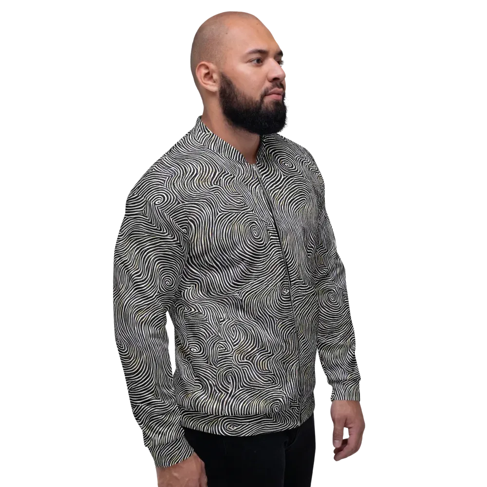 Noir Contours on Bomber Jacket — Right